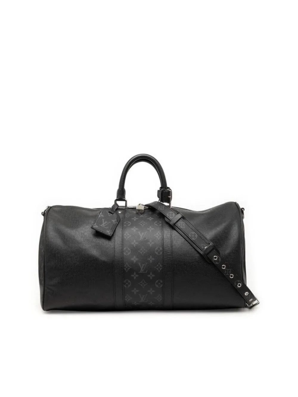 Louis Vuitton Taigarama Keepall Bandouliere 50 Boston Bag 2-Way Noir Black Gray